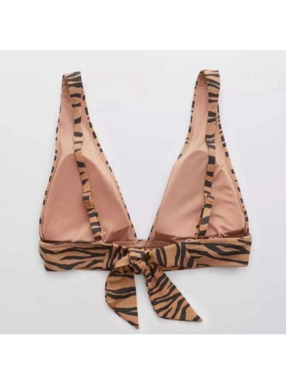 NWT Aerie Pique Triangle Zebra Stripes Bikini Top - Size: Small - Picture 8 of 8